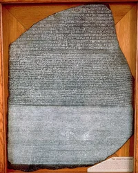 Der Stein von Rosetta, aus Fort St. Julien, El-Rashid (Rosetta) 196 v. Chr.